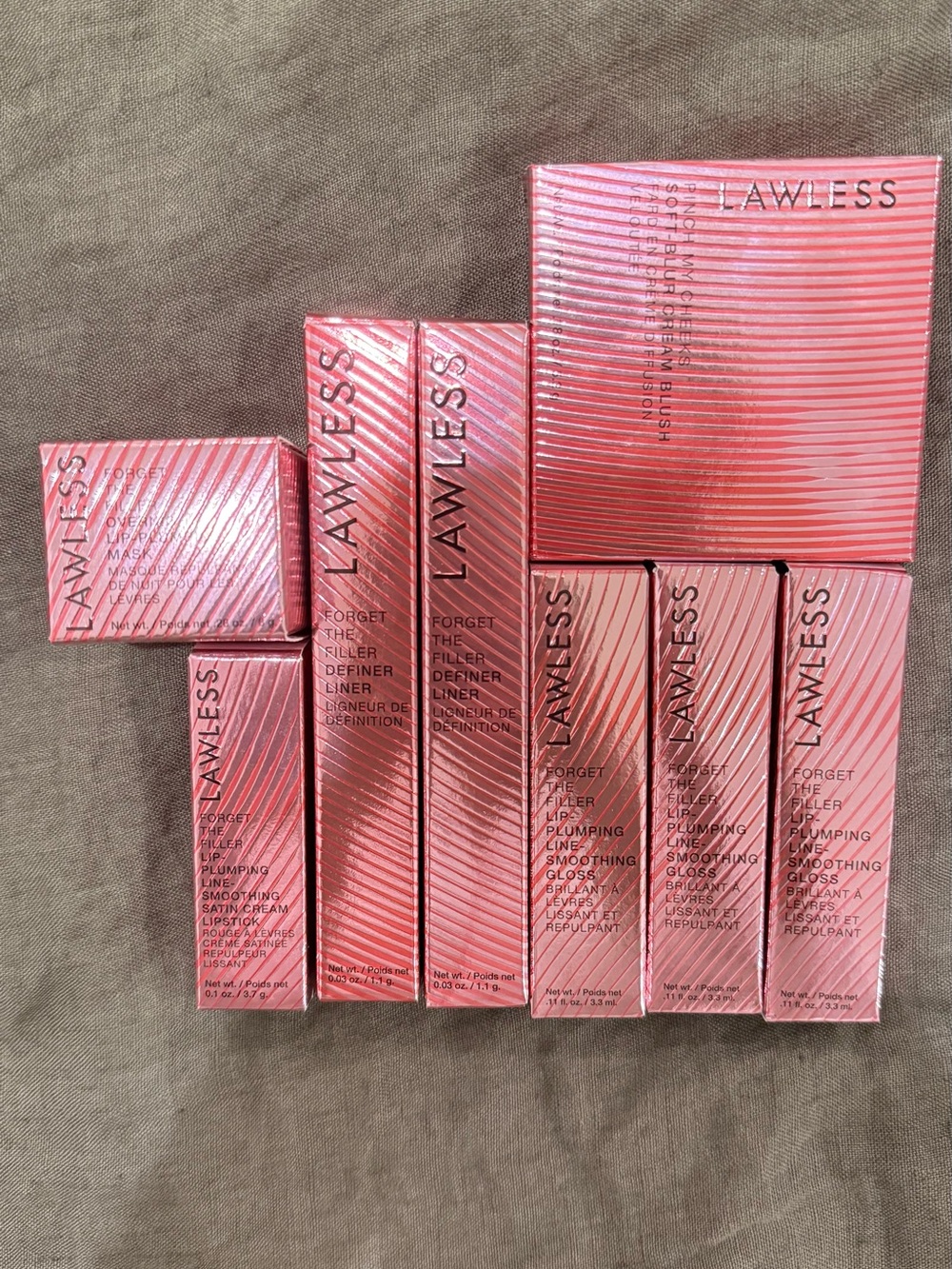 LAWLESS Pink Lip Collection Set — Shimmery Pink Packaging
